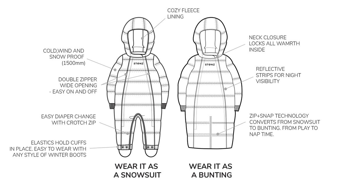 Stonz-Snowsuit-Heather-Grey-Produktdetails Produkteigenschaften Stonz Schneeanzug