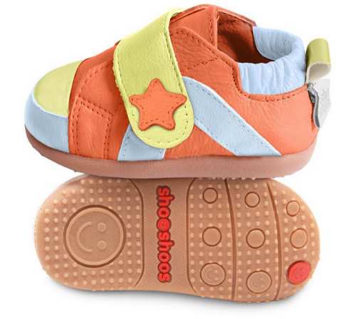 Shooshoos Lederschuhe Star Orange Sky