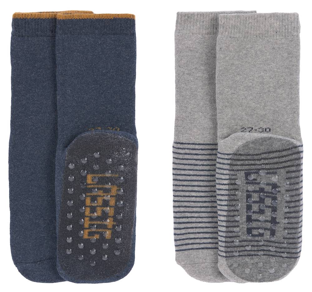 LÄSSIG Antirutsch-Socken "Blue" in Blau und Hellgrau