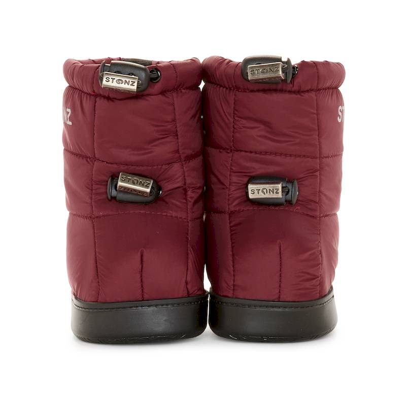 Toddler Puffer Booties "Ruby" in Dunkelrot mit zwei einstellbaren Gummizügen