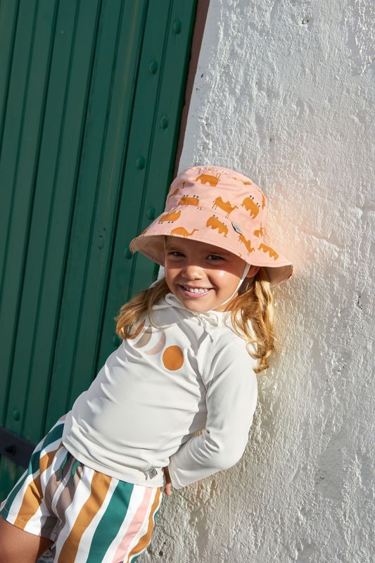 Mädchen mit LÄSSIG Boardie Shorts "Wellen Pink"