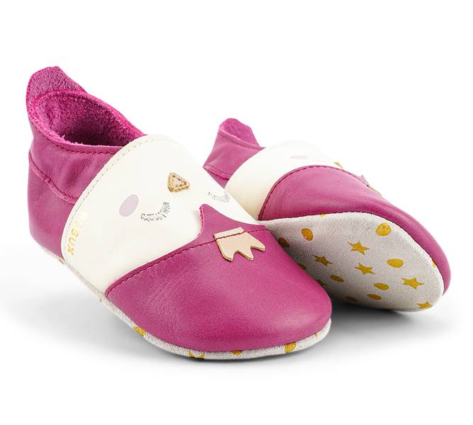 BOBUX-Frosty-Sohle BOBUX Lederfinken Frosty Dark Pink mit gemusterter Wildledersohle