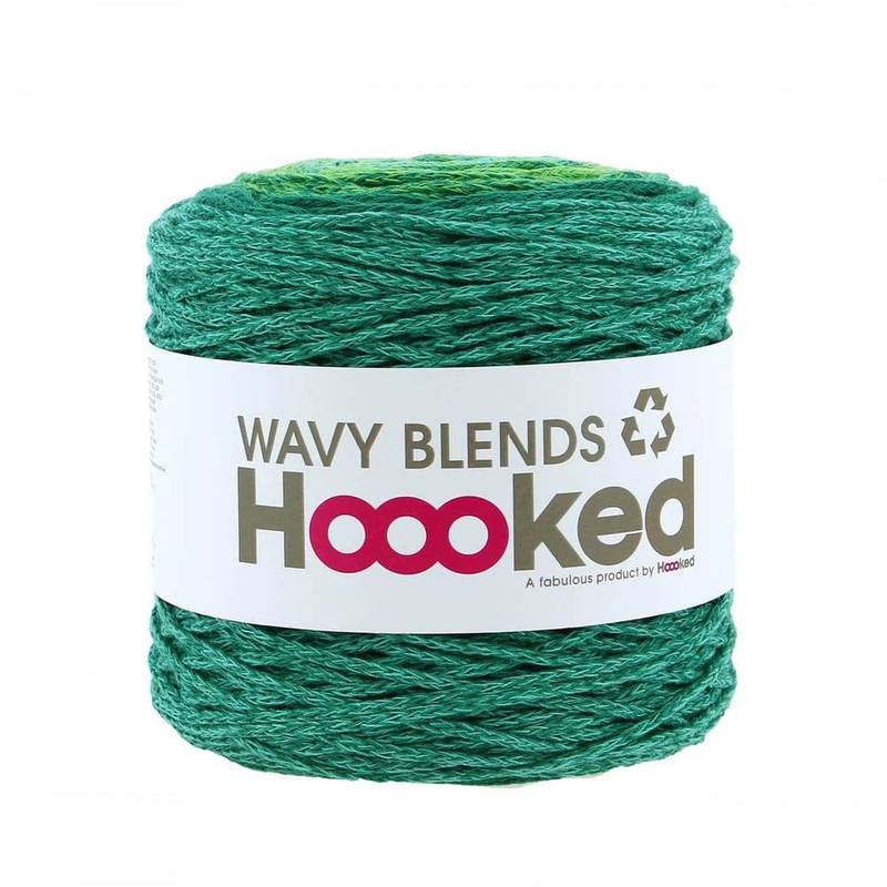 Hoooked Wavy Blends Bobbel in Mint, Salad Green & Lush Green