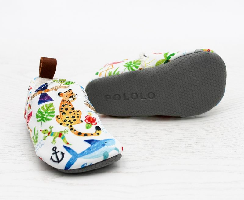 Pololo-Barfuss-Seaqual-Tierwelt-Sohle POLOLO "Seaqual Tierwelt" Barfussschuhe mit rutschfester Sohle