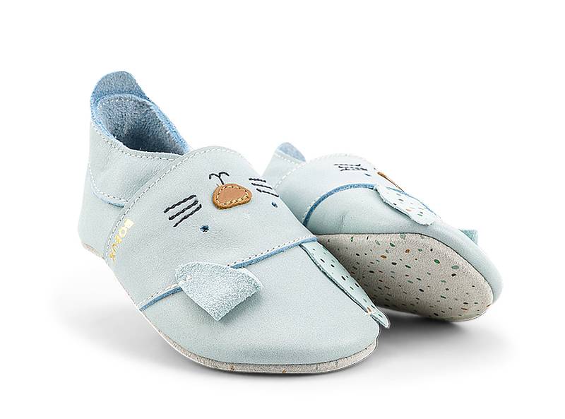 22-Hopsy-Seafoam-Sohle Passen sich wunderbar an den Fuss an: Bobux Krabbelschuhe "Hopsy" in hellem Grau