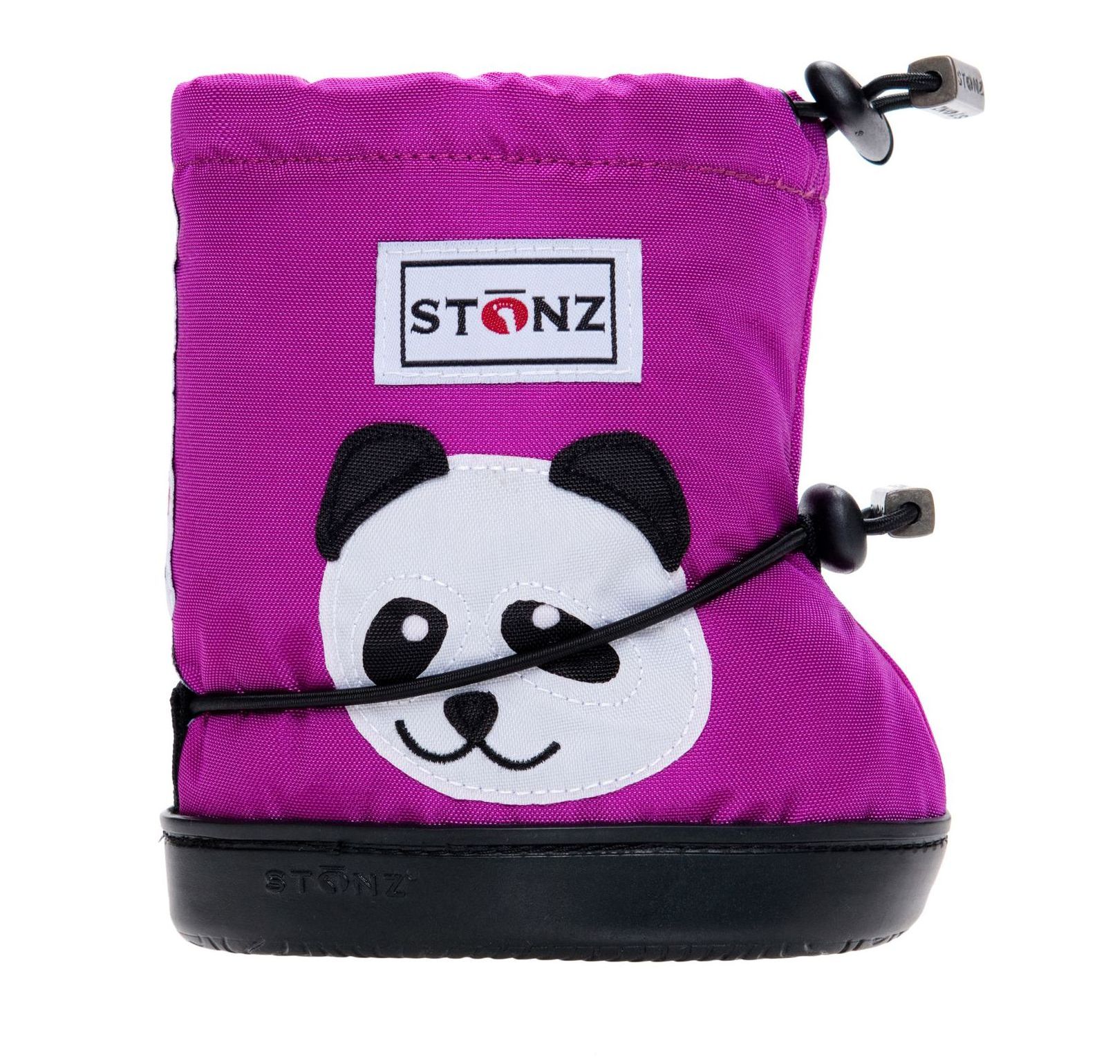 Stonz Toddler Booties Panda, seitliche Ansicht.