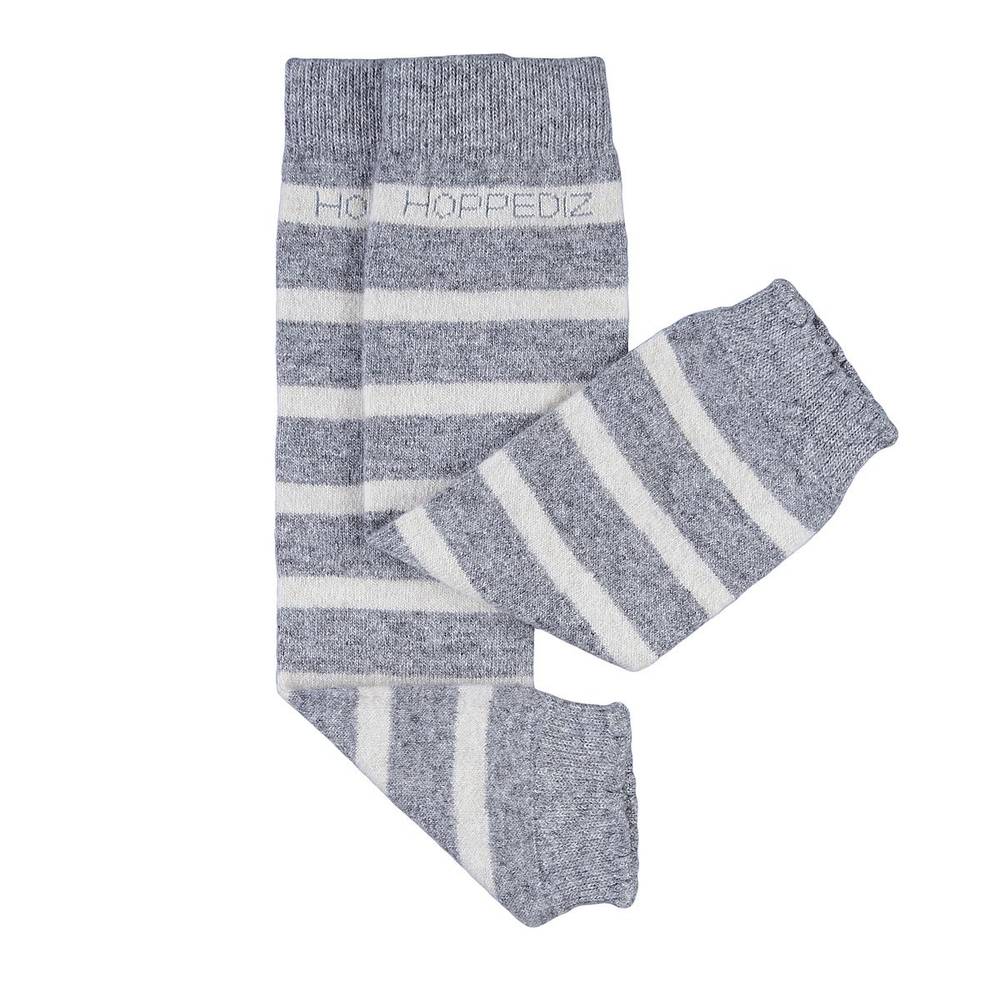 stulpen-merino-grau-creme HOPPEDIZ Stulpen aus Merino + Kaschmir in Grau und Creme