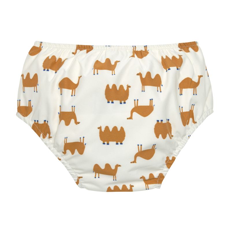 Rückseite der LÄSSIG Badehose "Camel Nature" mit witzigen Kamelen