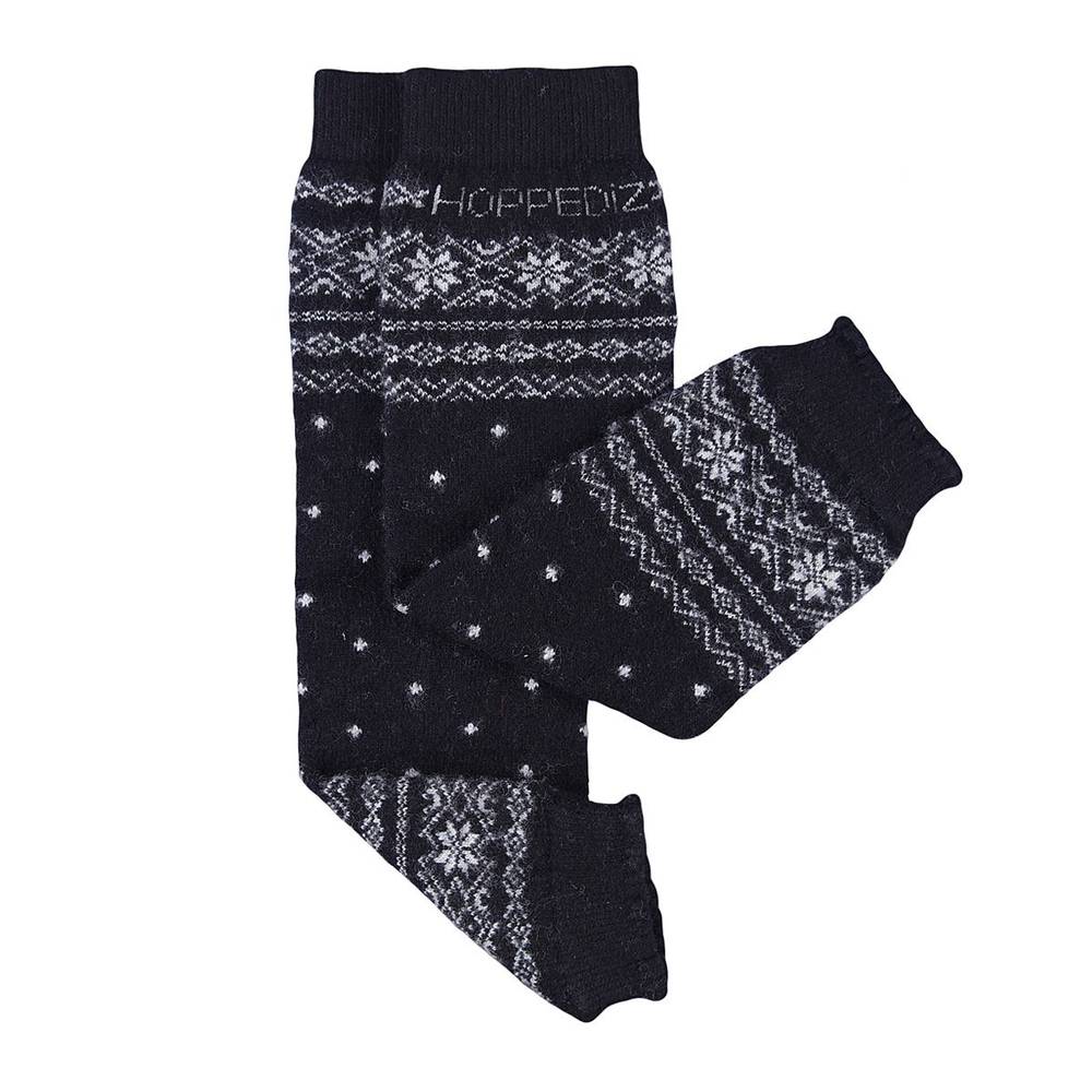 stulpen-merino-norweger-schwarz HOPPEDIZ Stulpen  in schwarz mit Norwegermuster