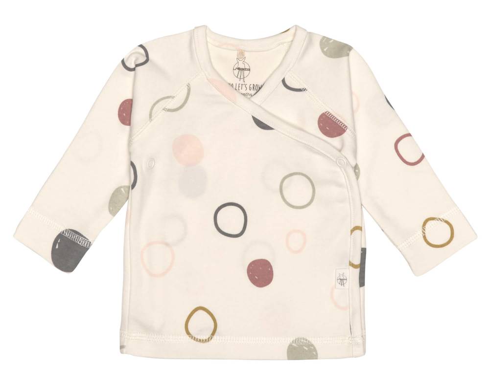 LÄSSIG Baby Wickelhemd Circles Offwhite