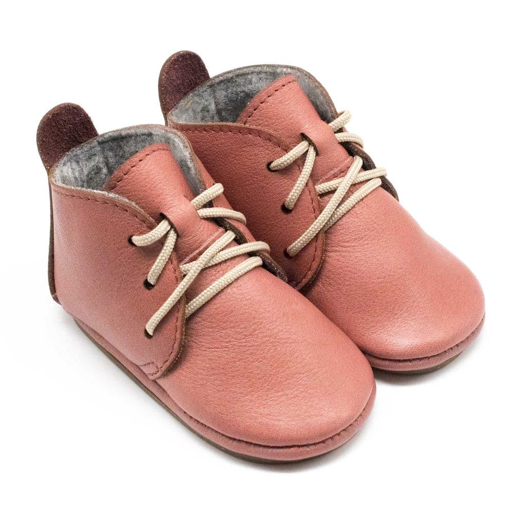 Barfussschuhe Amigo Schnürer Komfort Lila in schönem Altrosa