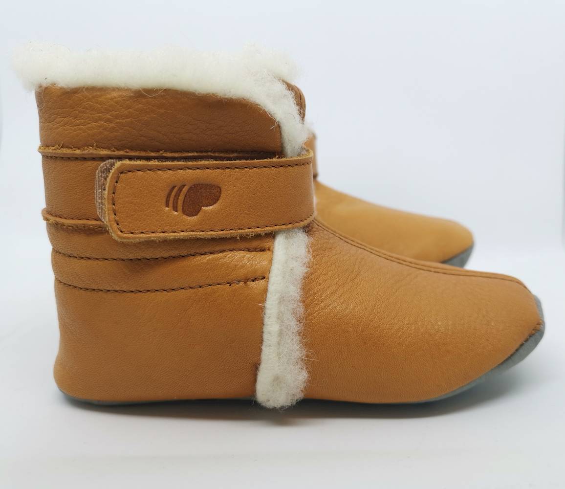 pololo-winterbootie-wollfutter-hellbraun-seite POLOLO Babybootie Wolle in hellbraun