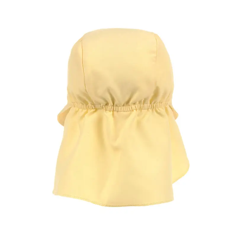 Rückseite der UV-Sonnenmütze Lässig Flap Hat Pale Yellow mit Gummizug