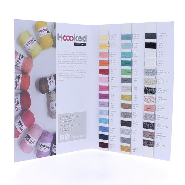 Hoooked Ribbon XL Colour Card mit allen aktuellen Farben