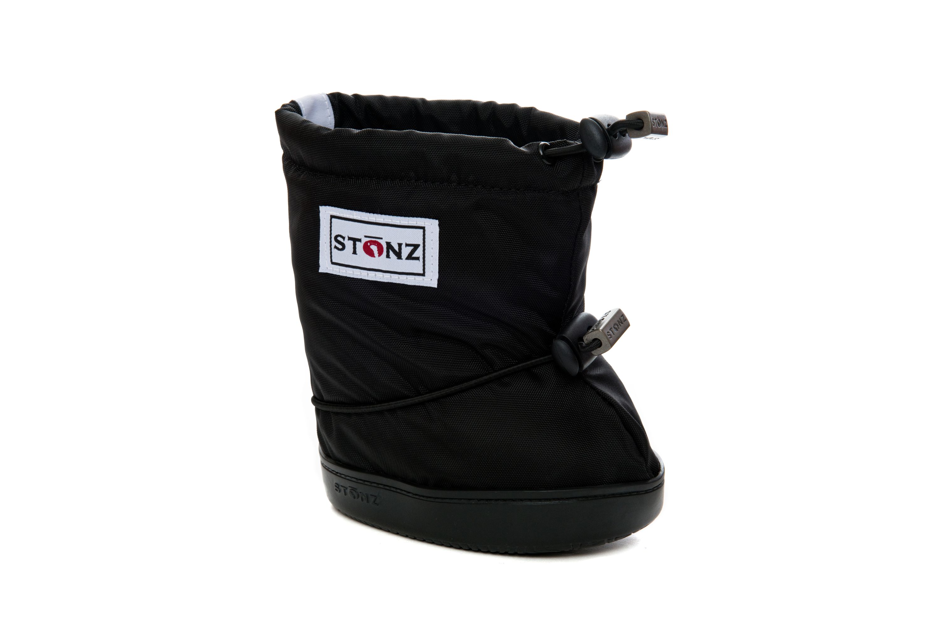 Mit zwei Gummizügen individuell einstellbar: Stonz Toddler Booties Black