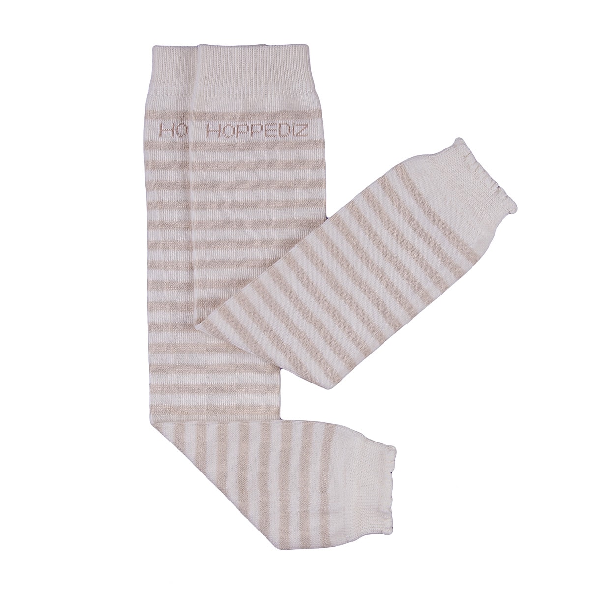 Babystulpen Hoppediz geringelt in creme und sand