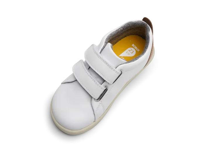 Bobux Kinderschuh Grasscourt White Caramel mit Klettverschluss