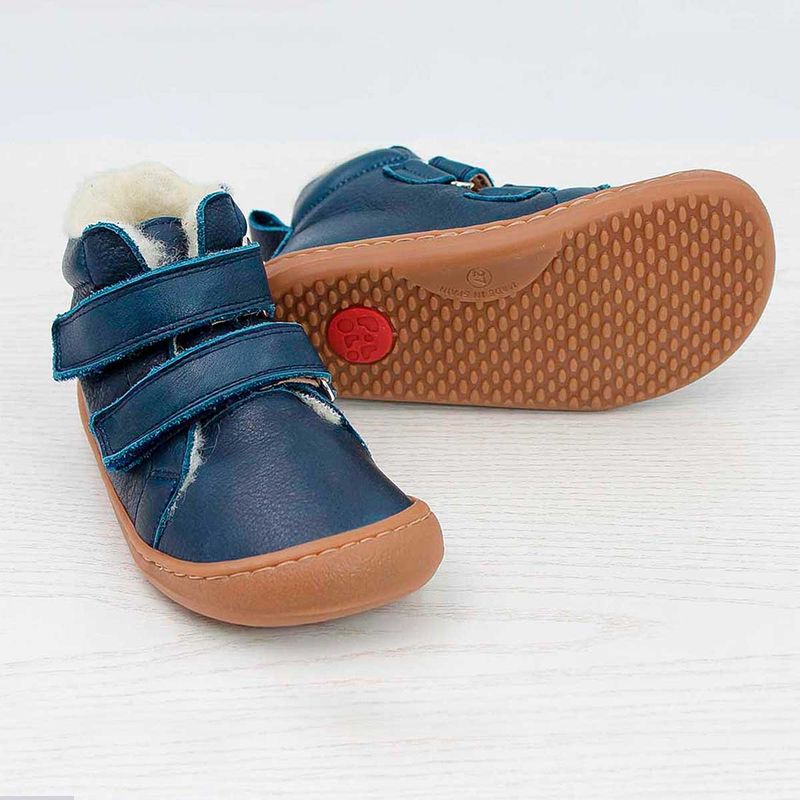 Pololo-Barfuss-Winterstiefel-Blau-Sohle POLOLO Barfuss Winterstiefel Blau mit TPR-Sohle