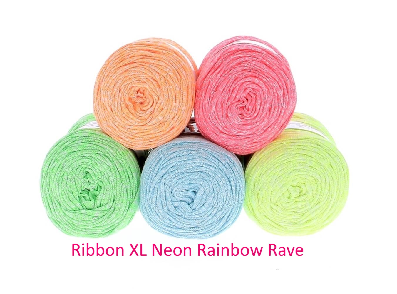 Ribbon XL Recyclinggarn in 5 leuchtenden Neonfarben