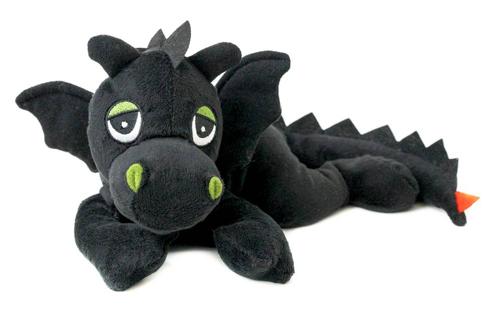 Habibi-Glucksdrache-schwarz-Ohnezahn Wärmekuscheltier Glücksdrache "Ohnezahn" in schwarz Habibi Plush