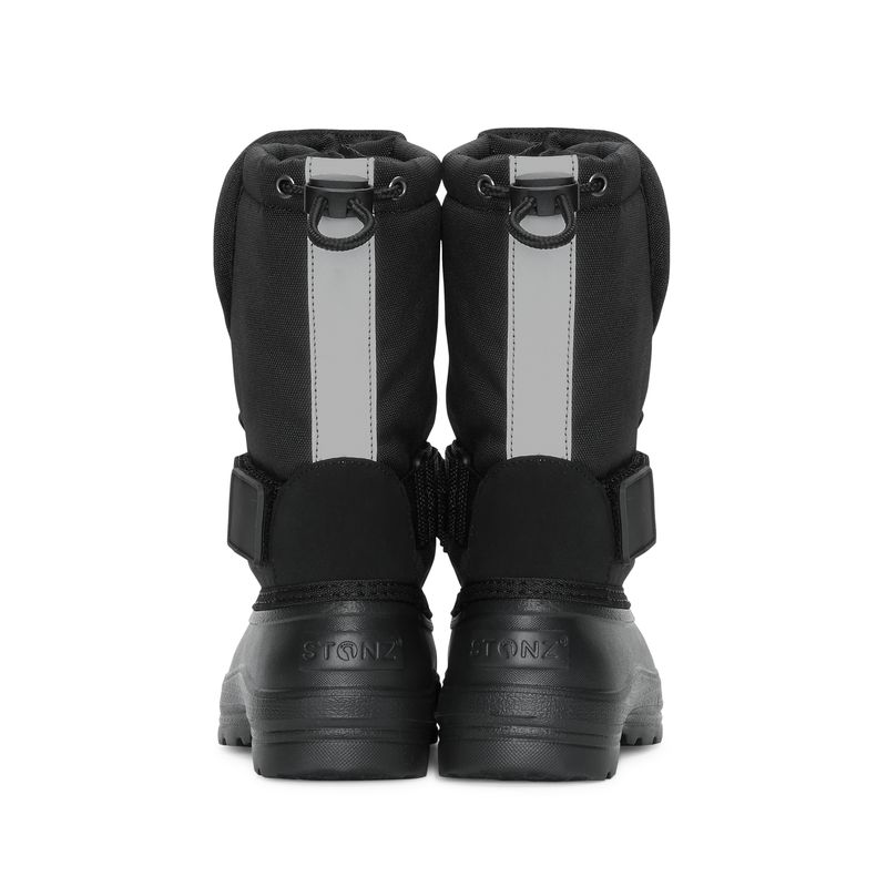 Stonz-Trek-Kid-Black-Ruckseite Stonz Trek Winter Boots Kid in Schwarz: federleicht und extra rutschfest