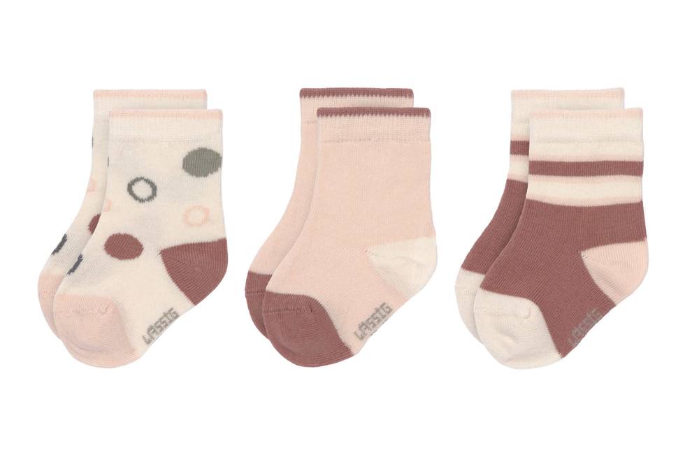 LÄSSIG Socken "Powder Pink" 3er Set