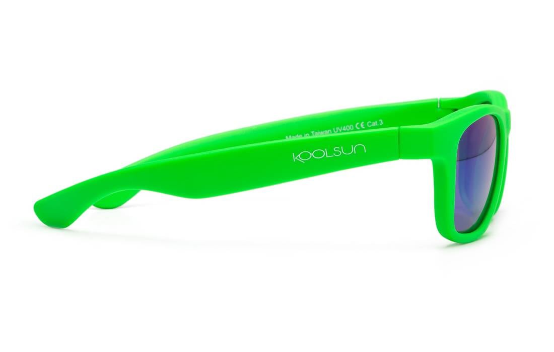 KOOLSUN Sonnenbrille Kinder WAVE Neon Grün seitlich