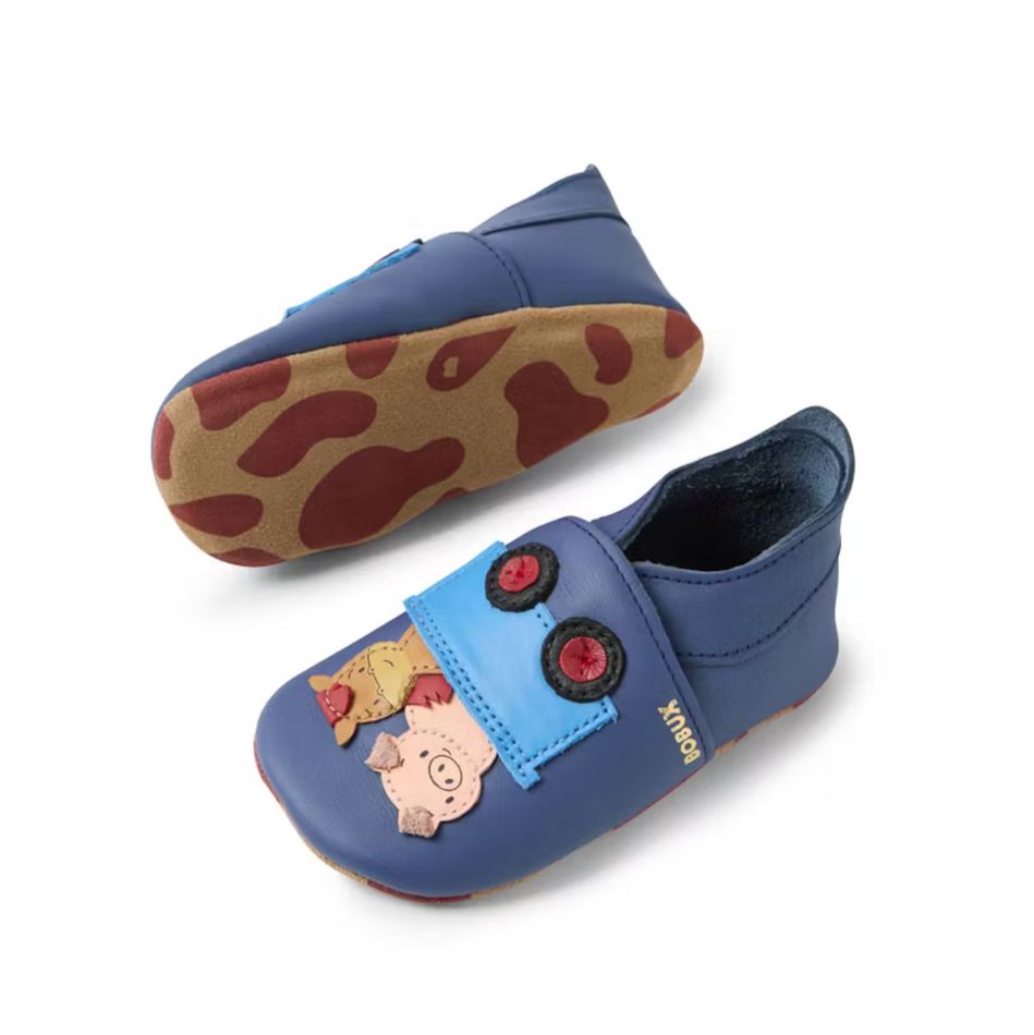 BOBUX Rusty Ride Indigo Lederfinkli "Bobux Rusty Ride Indigo mit bedruckter Wildledersohle in beige und braun.