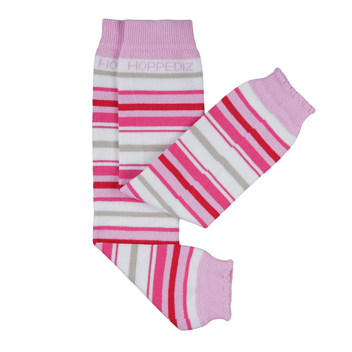 Stulpen-gestreift-pink Babystulpen Hoppediz geringelt in weiss, rosa und pink
