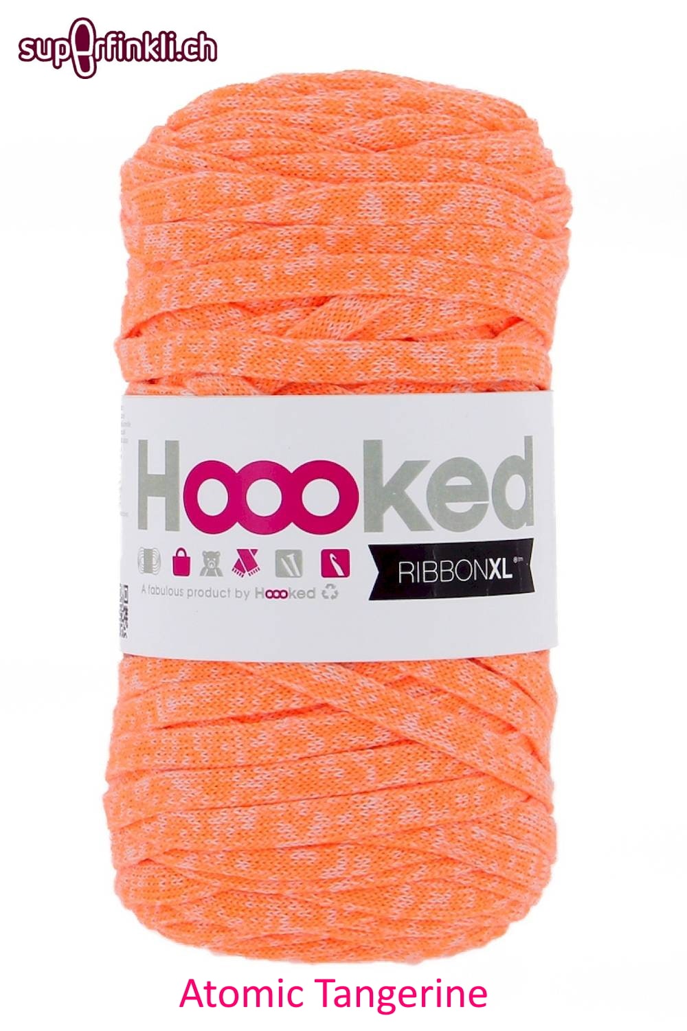 Atomic Tangerine von Hoooked Ribbon XL Neon Rainbow Rave