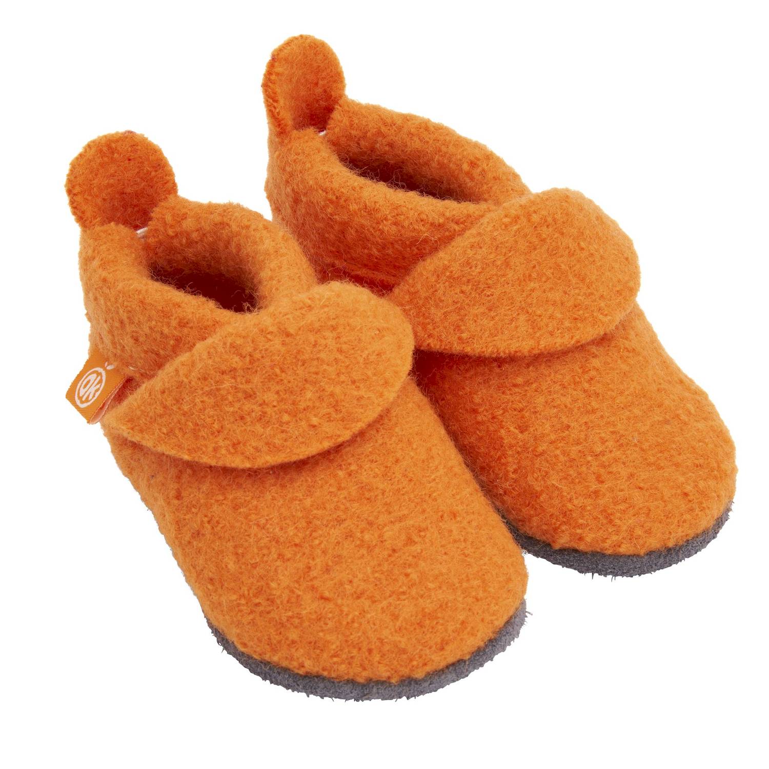Orangenkinder-Wolli-Orange-Haupt ORANGENKINDER "Wolli" Wollwalk-Hausschuhe in Orange