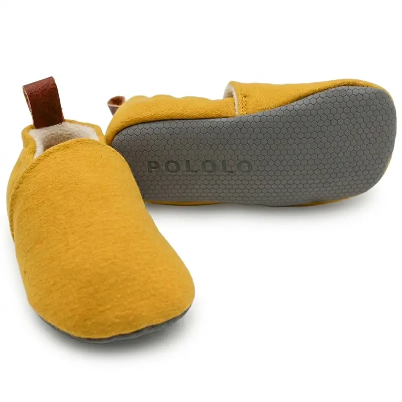 Pololo Barfuss-Hausschuh Baumwolle Gelb