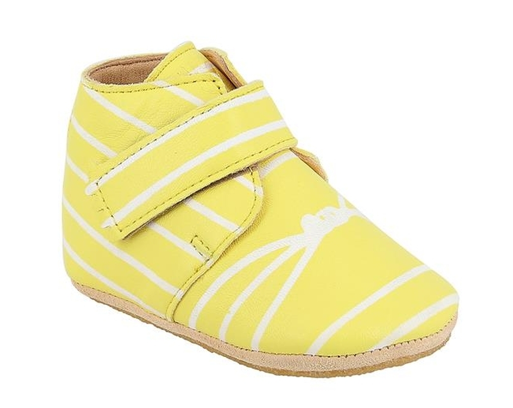 KINY_JAUNEMAR_3 EZPZ Lederfinken in sommerlichem Gelb und Weiss