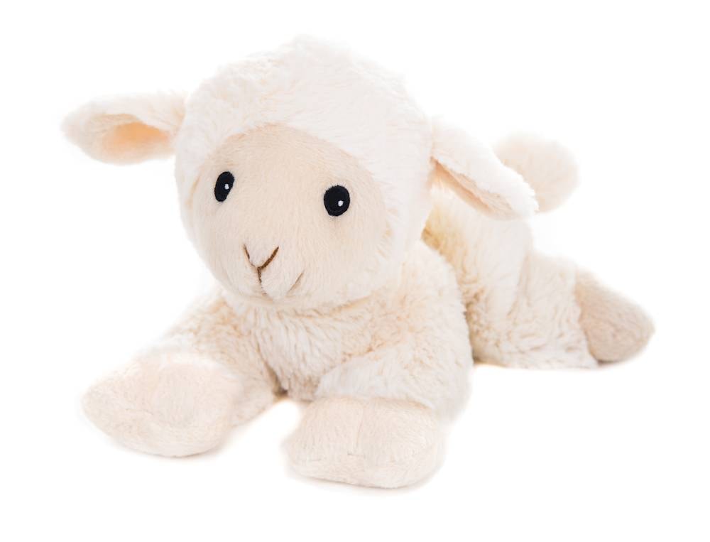 Habibi-Plush-Laemmchen Wärmekuscheltier "Lämmchen" liegend, in creme von Habibi Plush