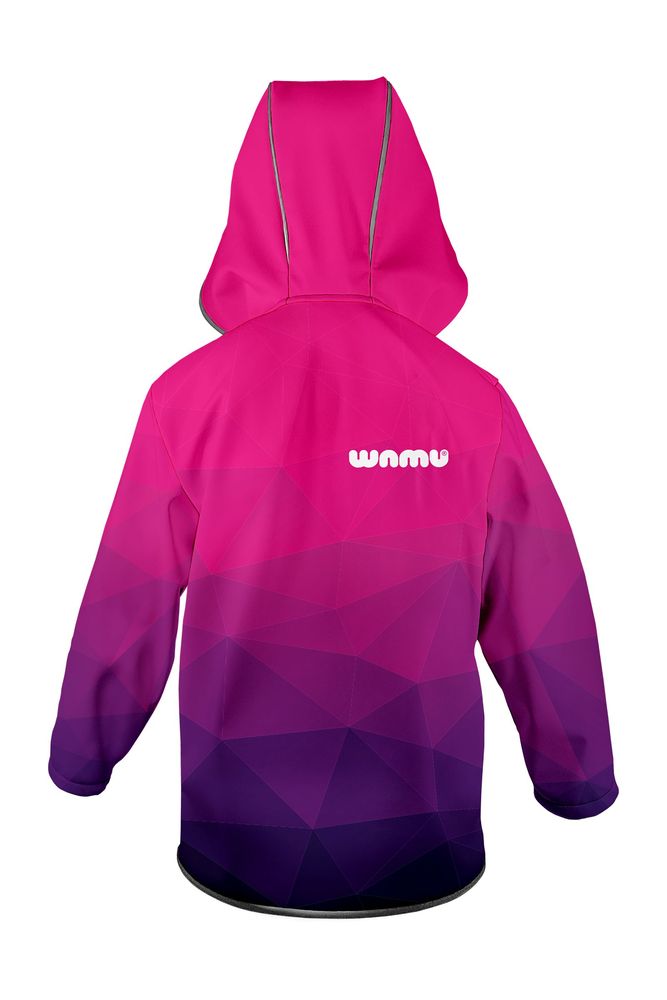 Rückseite der Softshell Jacke "Mosaic Purple" von WAMU