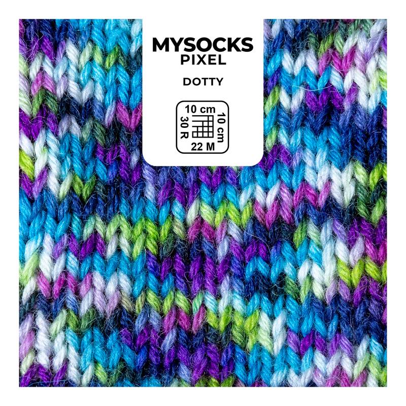 Farbmuster myboshi mysocks Pixel "Dotty"