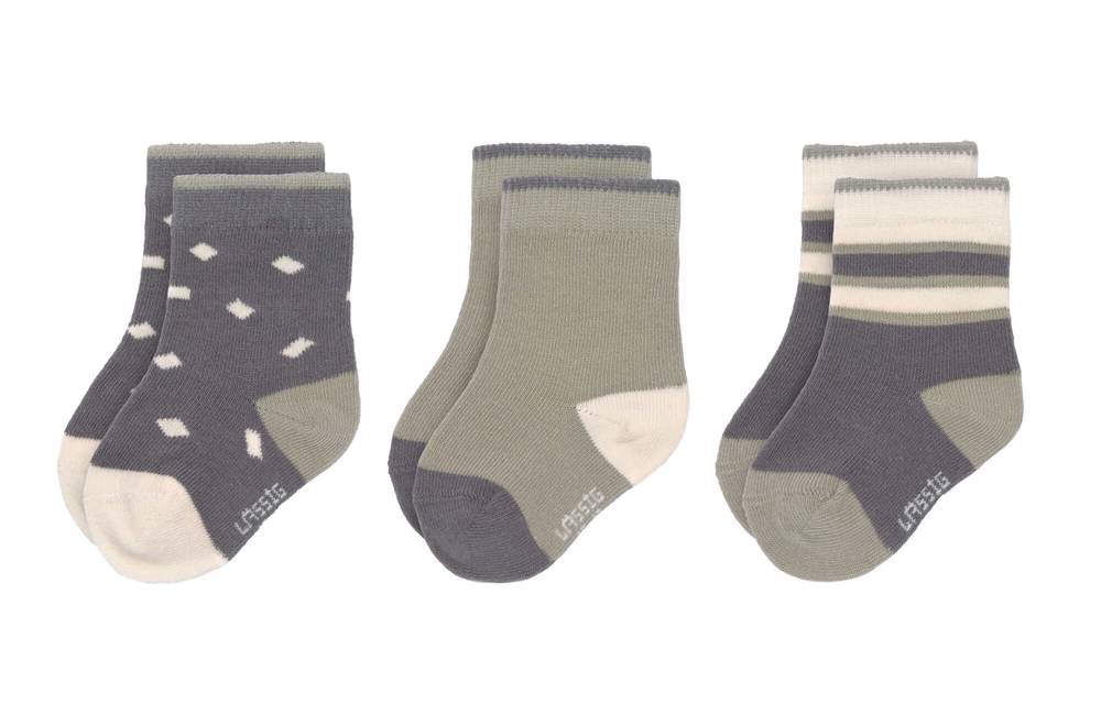 LÄSSIG Socken "Olive" 3er Set