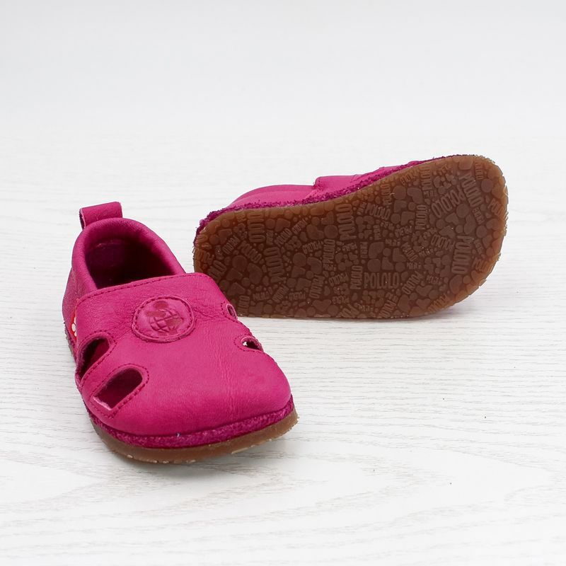 Pololo Sommer Barfuss Sandale Pink mit Barfusssohle TPR-Barfusssohle der POLOLO Sandale "Sommer" in Pink