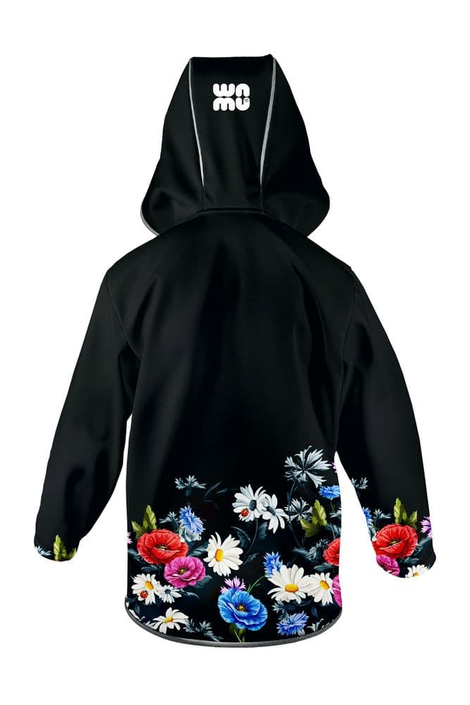 Wamu-WildFlowers-Softshelljacke-Ruckseite Rückseite der Softshell Jacke "Wild Flowers" von WAMU