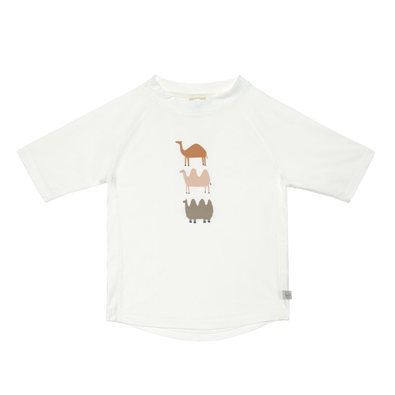 LÄSSIG Kurzarm UV-Shirt "Camel Nature" in Offwhite mit herzigen Kamelen