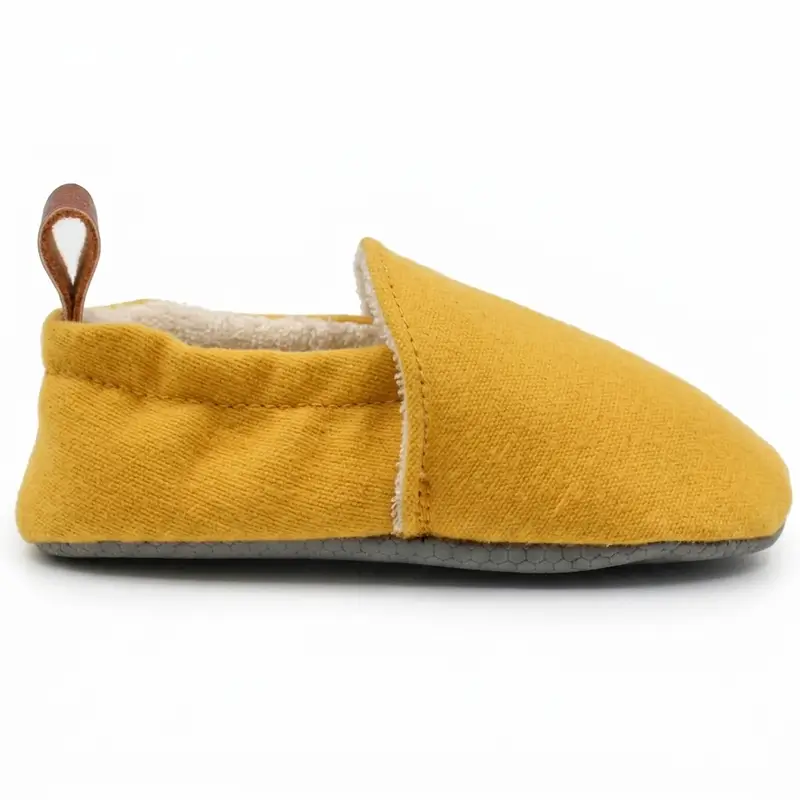 Pololo Barfuss-Hausschuh Baumwolle Gelb