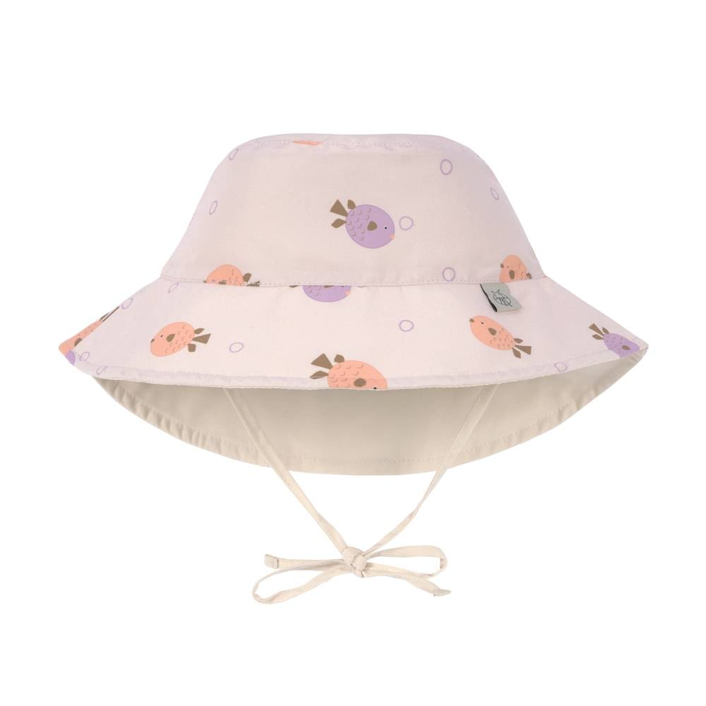 Lässig Bucket Hat "Fish Light Pink" in rosé mit bunten Fischen