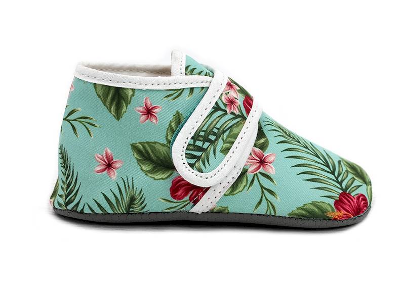POLOLO-Hausschuh-Cosy-Blume-Seite POLOLO Barfuss-Finken "Cosy Blume", vegan aus SEAQAL-Yarn und Bio-Baumwolle