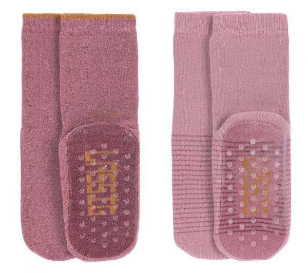 LÄSSIG Antirutsch-Socken "Rosewood" in Vintage Pink / Altrosa