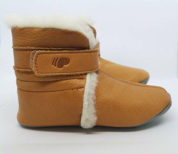 POLOLO Babybootie Wolle in hellbraun